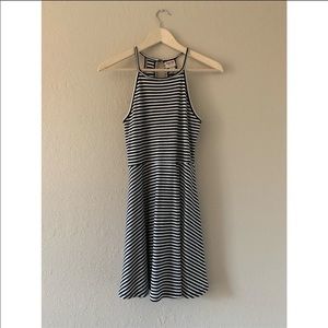 ribbed skater striped dress